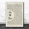 Lay Me Down Sam Smith Song Lyric Vintage Script Music Wall Art Print