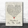 Suzanne Vega Marlene on the Wall Script Heart Decorative Wall Art Gift Song Lyric Print