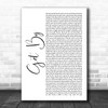 Talib Kweli Get By White Script Decorative Wall Art Gift Song Lyric Print