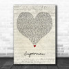 Tarrus Riley Superman Script Heart Decorative Wall Art Gift Song Lyric Print