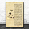 Taylor Swift Betty Rustic Script Decorative Wall Art Gift Song Lyric Print