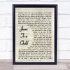 George Michael Jesus To A Child Vintage Script Song Lyric Music Wall Art Print