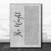 The Band The Weight# Grey Rustic Script Decorative Wall Art Gift Song Lyric Print