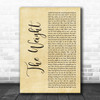 The Band The Weight# Rustic Script Decorative Wall Art Gift Song Lyric Print