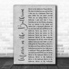 The Beat Mirror in the Bathroom Grey Rustic Script Decorative Gift Song Lyric Print