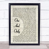 Adele One And Only Song Lyric Vintage Script Music Wall Art Print