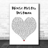 The Beatles Please Mister Postman White Heart Decorative Wall Art Gift Song Lyric Print