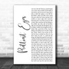 The Beautiful South Prettiest Eyes White Script Decorative Wall Art Gift Song Lyric Print