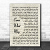 Alfie Boe And Kerry Ellis Come What May Vintage Script Song Lyric Music Wall Art Print