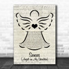 The Charlatans Senses (Angel on My Shoulder) Music Script Angel Gift Song Lyric Print