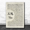 Andrew Belle In My Veins Song Lyric Vintage Script Music Wall Art Print