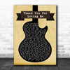 Bon Jovi Thank You For Loving Me Black Guitar Song Lyric Music Wall Art Print
