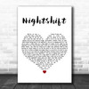 The Commodores Nightshift White Heart Decorative Wall Art Gift Song Lyric Print
