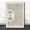 Back To Black Amy Winehouse Script Song Lyric Music Wall Art Print