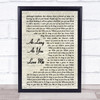 Backstreet Boys As Long As You Love Me Vintage Script Song Lyric Music Wall Art Print