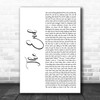 The Doors The End White Script Decorative Wall Art Gift Song Lyric Print
