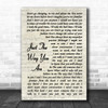 Billy Joel Just The Way You Are Vintage Script Song Lyric Music Wall Art Print