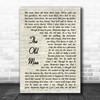 The Fureys The Old Man Vintage Script Decorative Wall Art Gift Song Lyric Print
