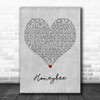 The Head And The Heart Honeybee Grey Heart Decorative Wall Art Gift Song Lyric Print