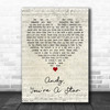 The Killers Andy, Youre A Star Script Heart Decorative Wall Art Gift Song Lyric Print