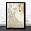 The LaFontaines All In Man Lady Dancing Decorative Wall Art Gift Song Lyric Print