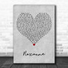 The Police Roxanne Grey Heart Decorative Wall Art Gift Song Lyric Print