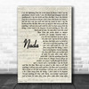 The Refreshments Nada Vintage Script Decorative Wall Art Gift Song Lyric Print