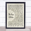 Celine Dione The Power Of Love Vintage Script Song Lyric Music Wall Art Print