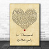 The Shires A Thousand Hallelujahs Vintage Heart Decorative Wall Art Gift Song Lyric Print