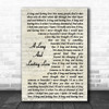 Crystal Gayle A Long And Lasting Love Song Lyric Vintage Script Music Wall Art Print