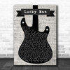 The Verve Lucky Man Electric Guitar Music Script Decorative Wall Art Gift Song Lyric Print