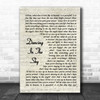 Dani And Lizzy Dancing In The Sky Vintage Script Song Lyric Music Wall Art Print