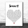 The Verve Sonnet White Heart Decorative Wall Art Gift Song Lyric Print