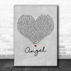 The Weeknd Angel Grey Heart Decorative Wall Art Gift Song Lyric Print