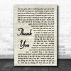 Dido Thank You Vintage Script Song Lyric Music Wall Art Print Dido Thank You Vintage Script Song Lyric Music Wall Art Print