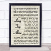 Dierks Bentley Long Trip Alone Vintage Script Song Lyric Music Wall Art Print