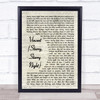 Don McLean Vincent (Starry, Starry Night) Vintage Script Song Lyric Music Wall Art Print