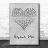 Thirty Seconds To Mars Rescue Me Grey Heart Decorative Wall Art Gift Song Lyric Print