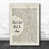 Don't Look Back In Anger Oasis Script Song Lyric Music Wall Art Print
