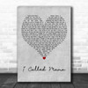 Tim McGraw I Called Mama Grey Heart Decorative Wall Art Gift Song Lyric Print