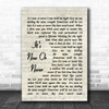 Elvis Presley It's Now Or Never Vintage Script Song Lyric Music Wall Art Print