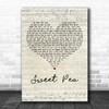 Tommy Roe Sweet Pea Script Heart Decorative Wall Art Gift Song Lyric Print