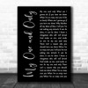 Tony Bennett & Diana Krall My One and Only Black Script Decorative Wall Art Gift Song Lyric Print