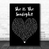 Trading Yesterday She Is The Sunlight Black Heart Decorative Wall Art Gift Song Lyric Print