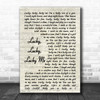 Evelyn Knight Lucky, Lucky, Lucky Me Vintage Script Song Lyric Music Wall Art Print