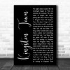 UB40 Kingston Town Black Script Decorative Wall Art Gift Song Lyric Print