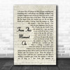 From This Moment On Shania Twain Song Lyric Vintage Script Music Wall Art Print