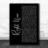 Van Halen Right Now Black Script Decorative Wall Art Gift Song Lyric Print