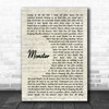 Gabbie Hanna Monster Song Lyric Vintage Script Music Wall Art Print