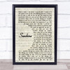 Gabrielle Sunshine Vintage Script Song Lyric Music Wall Art Print